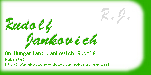 rudolf jankovich business card